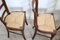 Antike Esszimmerstühle aus Kirschholz mit Sitz aus Stroh, 4 3