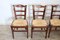 Antique Dining Chairs in Cherry Wood with Straw Seat, Set of 4 5