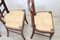 Antique Dining Chairs in Cherry Wood with Straw Seat, Set of 4 2