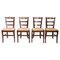 Antique Dining Chairs in Cherry Wood with Straw Seat, Set of 4 1