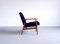 Mid-Century Armchair in Navy Blue Velvet by Henryk Lis, 1967, Image 1