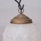 Opaque Brass and Glass Artichoke Pendant Light 3