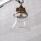 Mid-Century French Bell Shaped Clear Glass and Brass Pendants, Set of 2 2