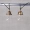 Mid-Century French Bell Shaped Clear Glass and Brass Pendants, Set of 2 1