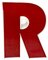 Roter Vintage Buchstabe R mit Fassade, 1970er 1