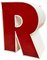 Letra R vintage en rojo, años 70, Imagen 2
