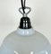 Lámpara colgante de fábrica francesa industrial esmaltada en gris, años 60, Imagen 3
