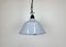 Lámpara colgante de fábrica francesa industrial esmaltada en gris, años 60, Imagen 2