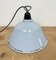French Industrial Grey Enamel Factory Pendant Lamp, 1960s 9