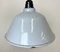 Lámpara colgante de fábrica francesa industrial esmaltada en gris, años 60, Imagen 4