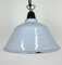 French Industrial Grey Enamel Factory Pendant Lamp, 1960s 8