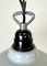 Lámpara colgante de fábrica francesa industrial esmaltada en gris, años 60, Imagen 5