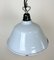 Lámpara colgante de fábrica francesa industrial esmaltada en gris, años 60, Imagen 7