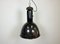 Lámpara colgante Bauhaus industrial esmaltada en negro de Elektrosvit, años 30, Imagen 2