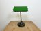 Vintage Green Enamel Bank Table Lamp, 1960s, Image 11