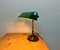Lámpara de mesa de banco vintage esmaltada en verde, años 60, Imagen 21