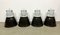 Industrial Black Enamel Pendant Lamps from Elektrosvit, 1970s, Set of 4 2