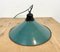 Lámpara colgante industrial de fábrica esmaltada en verde, años 60, Imagen 8
