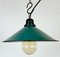 Lampe à Suspension d'Usine Industrielle en Émail Vert, 1960s 5