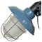 Industrial Blue Painted Factory Wall Cage Lamp from Elektrosvit, 1960s 1