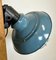 Industrial Blue Painted Factory Wall Cage Lamp from Elektrosvit, 1960s 8