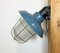 Industrial Blue Painted Factory Wall Cage Lamp from Elektrosvit, 1960s 2
