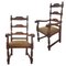 19th Century English Chairs with Armrests, Set of 2 1