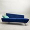 Postmodern Italian 2-Seat Sofa in Blue Alcantara Fabric, 1980s 1