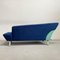 Postmodern Italian 2-Seat Sofa in Blue Alcantara Fabric, 1980s 4