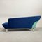 Postmodernes italienisches 2-Sitzer Sofa mit blauem Alcantara Stoff, 1980er 4