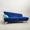 Postmodernes italienisches 2-Sitzer Sofa mit blauem Alcantara Stoff, 1980er 8