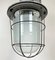 Lámpara colgante industrial grande en forma de jaula de aluminio fundido, años 60, Imagen 4