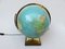 Columbus Duo Earth Globe in Ball Brass, Wood, Oral Glass, 1960s 2