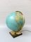 Columbus Duo Earth Globe in Ball Brass, Wood, Oral Glass, 1960s 10