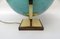 Columbus Duo Earth Globe in Ball Brass, Wood, Oral Glass, 1960s 31