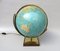 Columbus Duo Earth Globe aus Messing, Holz, Mundglas, 1960er 4