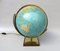 Columbus Duo Earth Globe in Ball Brass, Wood, Oral Glass, 1960s 4