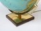 Columbus Duo Earth Globe in Ball Brass, Wood, Oral Glass, 1960s 35