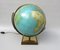 Columbus Duo Earth Globe in Ball Brass, Wood, Oral Glass, 1960s 3