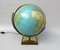 Columbus Duo Earth Globe in Ball Brass, Wood, Oral Glass, 1960s, Image 3