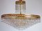 Brass Lead Crystal Chandelier, 1960s 3