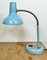 Industrielle blaue Schwanenhals Tischlampe, 1960er 5