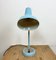 Lámpara de mesa industrial con cuello de ganso en azul, años 60, Imagen 12