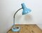 Lámpara de mesa industrial con cuello de ganso en azul, años 60, Imagen 8