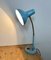 Lámpara de mesa industrial con cuello de ganso en azul, años 60, Imagen 17