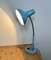 Lampe de Bureau Industrielle à Col de Cygne Bleue, 1960s 17