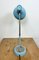 Lámpara de mesa industrial con cuello de ganso en azul, años 60, Imagen 15