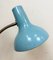 Lámpara de mesa industrial con cuello de ganso en azul, años 60, Imagen 9