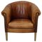 Fauteuil Club Vintage en Cuir Cognac, Pays-Bas 1