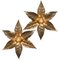 Brass Double Flower Wall Light in the style of Willy Daro, 1970s 10